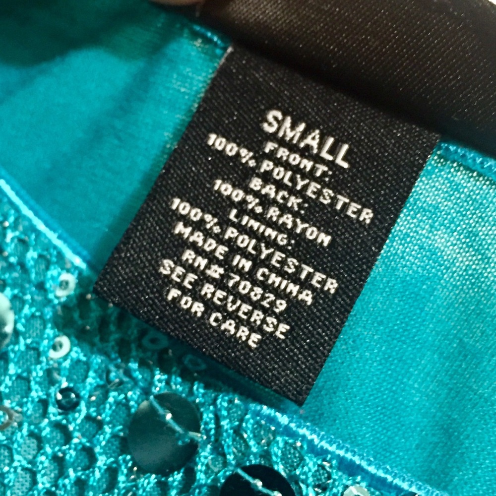 Turquoise sequenced tank top - Picture 5 of 5